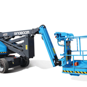 Sinoboom AB14EJ electric articulating boom lift offers a 16m working height, eco-friendly operation, and precise indoor/outdoor maneuvering.