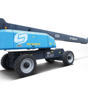 Sinoboom TB42RJ diesel telescopic boom lift delivers an exceptional 43.6m working height, 480kg capacity, and powerful 4WD rough-terrain agility.